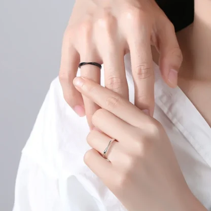 Minimalist Thin Ring with Twisted Design - Image 2