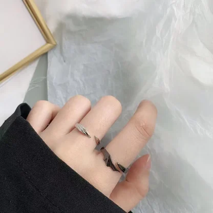 Modern Angel and Devil Couple Ring - Image 4