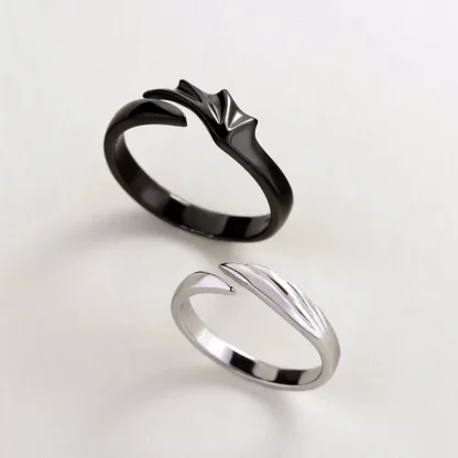 Modern Angel and Devil Couple Ring - Image 3
