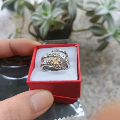 Men's Ring with Horned Snake Decor - Image 6