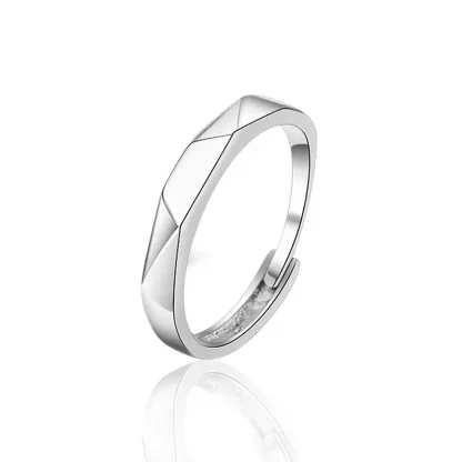 Adjustable Simple Ring with Geometric Design - Image 11