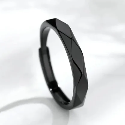 Adjustable Simple Ring with Geometric Design - Image 8