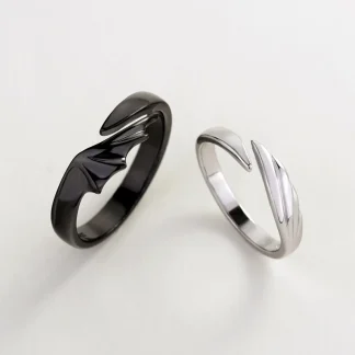 Modern Angel and Devil Couple Ring