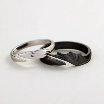Modern Angel and Devil Couple Ring - Image 2