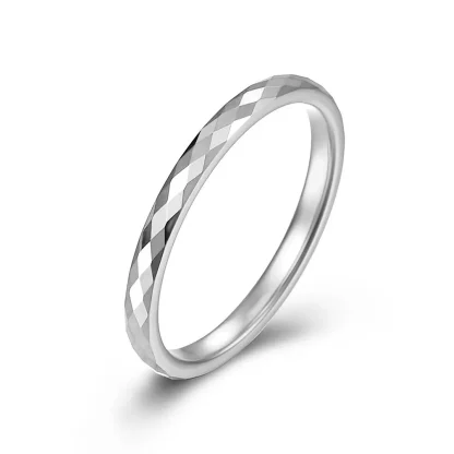 Thin Stackable Ring with Geometric Design - Image 3