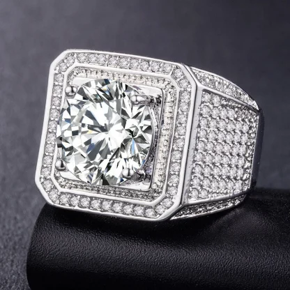 Luxury Signet Ring with Gemstone-like Decor - Image 7