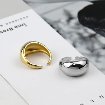 Chunky Shiny Ring with Open Band Design - Image 4