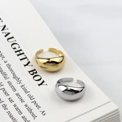 Chunky Shiny Ring with Open Band Design - Image 2