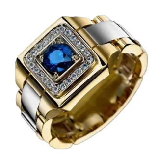 Luxury Signet Ring with Gemstone-like Decor