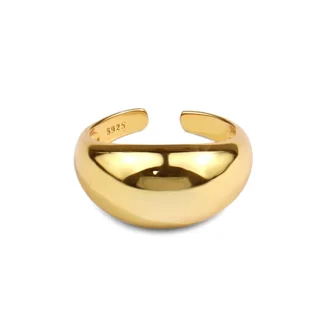 Chunky Shiny Ring with Open Band Design