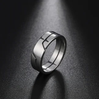 Men's Ring with Geometric Design