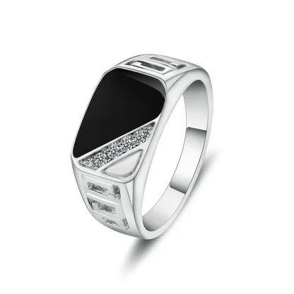 Luxury Signet Ring with Gemstone-like Decor - Image 8