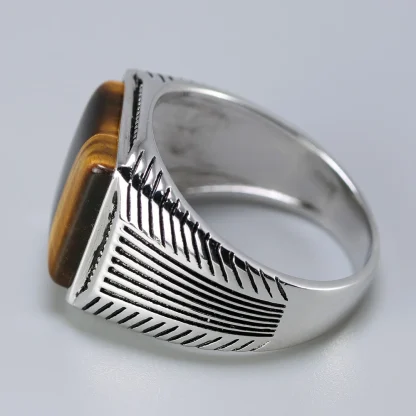Signet Ring with Luxury Stone-like Design - Image 8