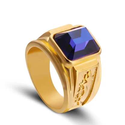 Luxury Signet Ring with Gemstone-like Decor - Image 9