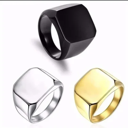 Luxury Signet Ring with Gemstone-like Decor - Image 15