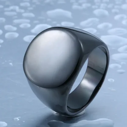 Luxury Signet Ring with Gemstone-like Decor - Image 11