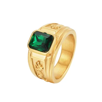 Luxury Signet Ring with Gemstone-like Decor - Image 10