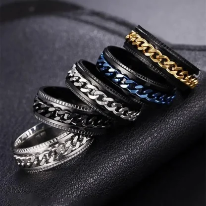 Rotatable Ring with Chain Design - Image 4