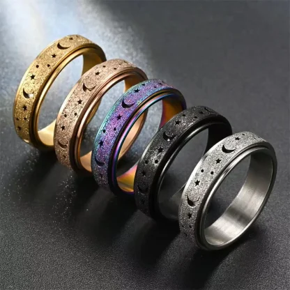 Fidget Ring with Star and Moon Design - Image 2