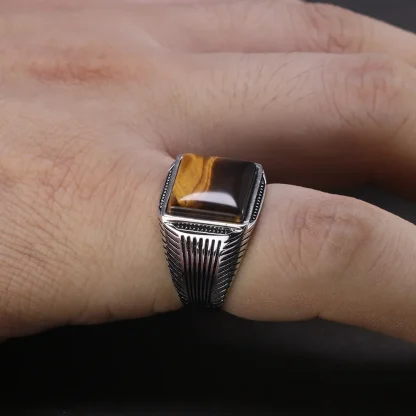 Signet Ring with Luxury Stone-like Design - Image 5