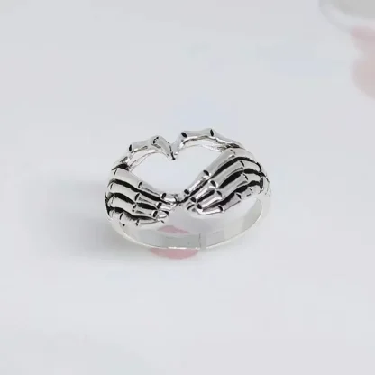 Heart-Shaped Skeleton Hand Ring - Image 4
