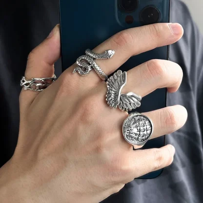 Gothic Style Ring Set for Men - Image 12