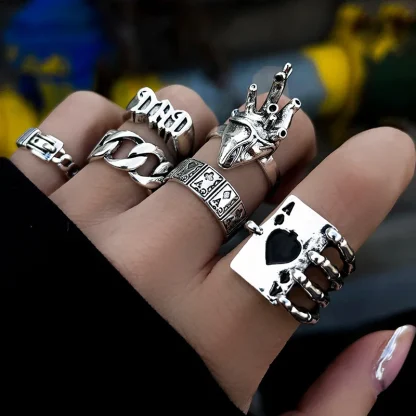 Gothic Style Ring Set for Men - Image 5