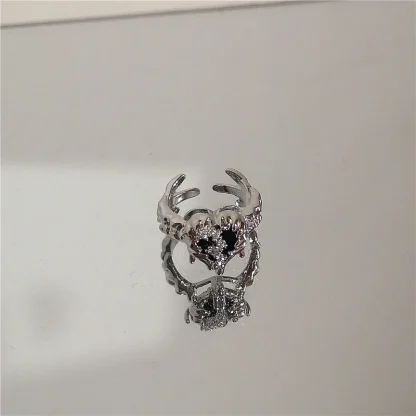 Gothic Style Ring with Heart Shape Design - Image 8