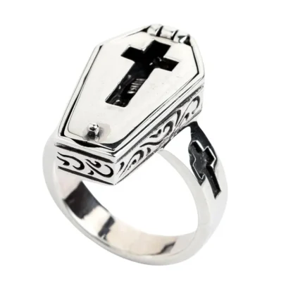 Coffin Shape Ring with Flip-Up Design - Image 4