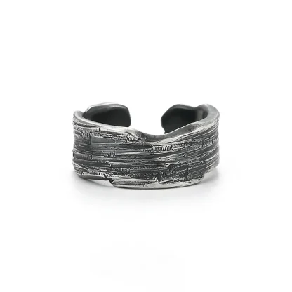Cracked Decor Ring with Open Band Design - Image 6