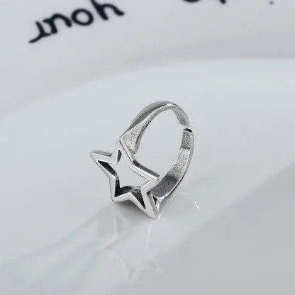 Hollow Out Ring with Star Shape Design - Image 3
