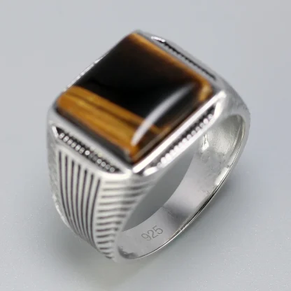 Signet Ring with Luxury Stone-like Design - Image 4