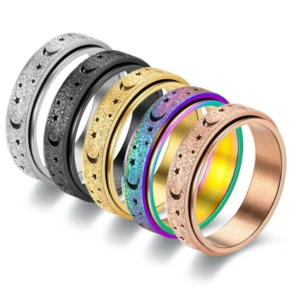 Fidget Ring with Star and Moon Design - Image 6