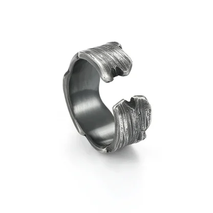 Cracked Decor Ring with Open Band Design - Image 7