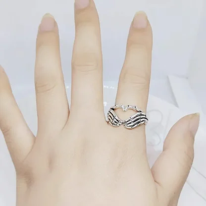 Heart-Shaped Skeleton Hand Ring - Image 5