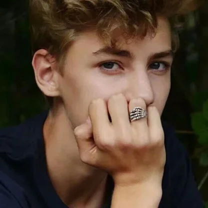 Creative Ring with Adjustable Skeleton Hand - Image 2