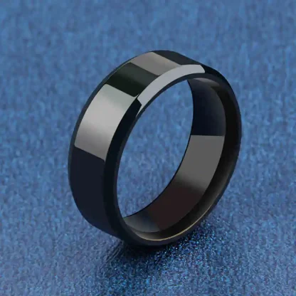 Sleek Shiny Simple Men's Ring - Image 2