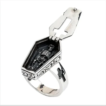 Coffin Shape Ring with Flip-Up Design - Image 3