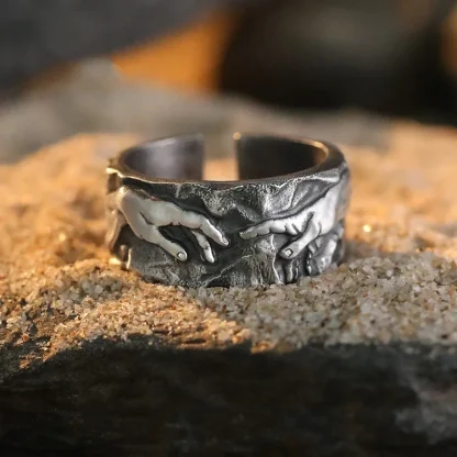 Open Band Ring with Hand Embossed - Image 6