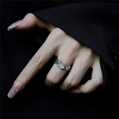 Gothic Style Ring with Heart Shape Design - Image 4