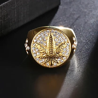Luxury Signet Ring with Gemstone-like Decor - Image 5