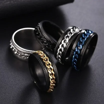 Rotatable Ring with Chain Design - Image 5