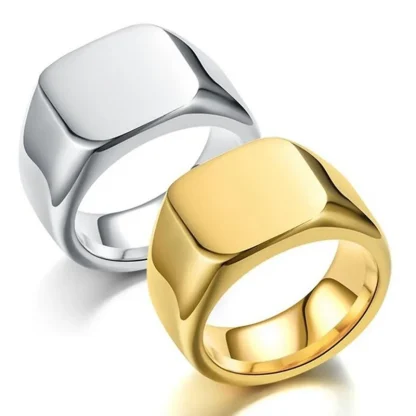 Luxury Signet Ring with Gemstone-like Decor - Image 3