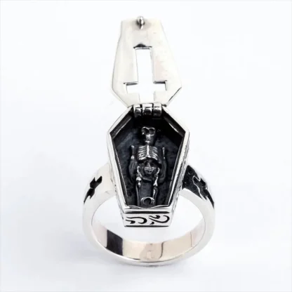 Coffin Shape Ring with Flip-Up Design - Image 2